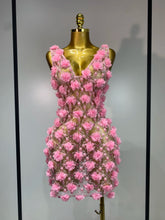 Load image into Gallery viewer, Flower Pearls Mini Dress