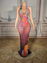 Load image into Gallery viewer, Opulent Crystal Backless Dress