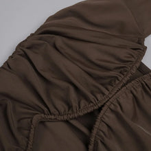 Load image into Gallery viewer, Brown Ruched Maxi Dress