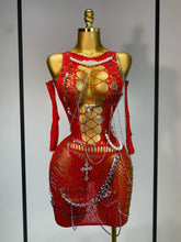 Load image into Gallery viewer, Pearl Chain Mini Dress