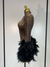 Load image into Gallery viewer, Abbi Mesh Feather Mini Dress
