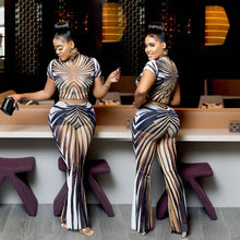 Load image into Gallery viewer, Loanda Sheer Mesh Flare Pants Set