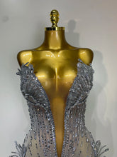 Load image into Gallery viewer, Silver Sparkly Mini Dress