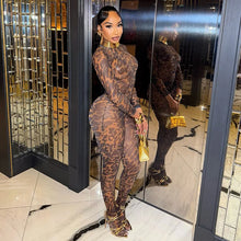 Load image into Gallery viewer, Wild Nights Leopard Mesh Pants Set