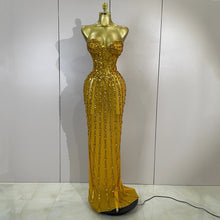 Load image into Gallery viewer, Golden Mesh Maxi Dress