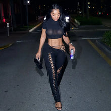 Load image into Gallery viewer, Iris Lace Up Pants Set