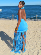 Load image into Gallery viewer, Melissa Velvet Tassel Maxi Dress