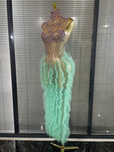Load image into Gallery viewer, Karin Mesh Ruffles Maxi Dress
