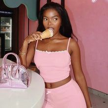 Load image into Gallery viewer, Barbie Pink Knit Pants Set