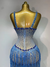 Load image into Gallery viewer, Charline Rhinestone Fringe Maxi Dress