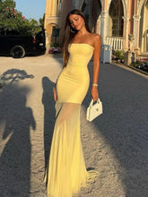 Load image into Gallery viewer, Yellow Silk Maxi Dress