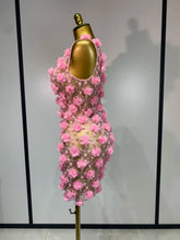 Load image into Gallery viewer, Flower Pearls Mini Dress
