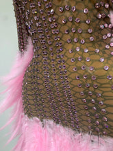 Load image into Gallery viewer, Abbi Mesh Feather Mini Dress