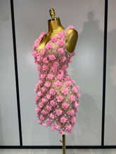 Load image into Gallery viewer, Flower Pearls Mini Dress