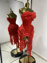 Load image into Gallery viewer, Ali Fringe Bandage Midi Dress
