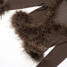 Load image into Gallery viewer, Fluffy Feather Mesh Pants Set