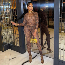 Load image into Gallery viewer, Wild Nights Leopard Mesh Pants Set
