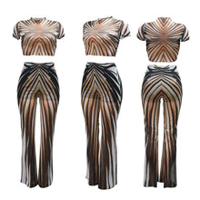 Load image into Gallery viewer, Loanda Sheer Mesh Flare Pants Set