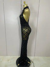 Load image into Gallery viewer, Luxe Chandelier Mesh Maxi Dress