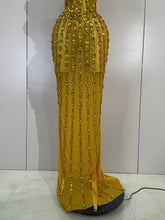 Load image into Gallery viewer, Golden Mesh Maxi Dress