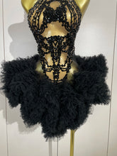 Load image into Gallery viewer, Cocktail Feather Mini Dress