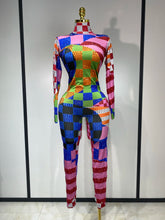 Load image into Gallery viewer, Colorful Print Rhinestone Jumpsuit