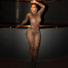 Load image into Gallery viewer, Wild Nights Leopard Mesh Pants Set