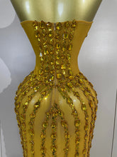 Load image into Gallery viewer, Golden Mesh Maxi Dress