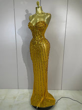 Load image into Gallery viewer, Golden Mesh Maxi Dress