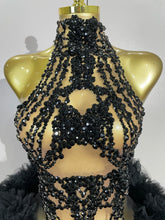 Load image into Gallery viewer, Cocktail Feather Mini Dress