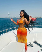 Load image into Gallery viewer, Gradient Mesh Skirt Bikini Set