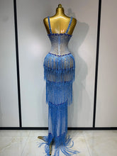 Load image into Gallery viewer, Charline Rhinestone Fringe Maxi Dress