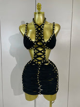 Load image into Gallery viewer, Kayda Luxe Mini Dress- Black