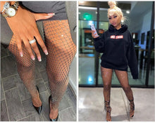Load image into Gallery viewer, Sparkle Fishnet Rhinestone Trouser
