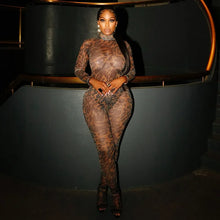 Load image into Gallery viewer, Wild Nights Leopard Mesh Pants Set