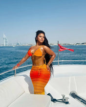 Load image into Gallery viewer, Gradient Mesh Skirt Bikini Set