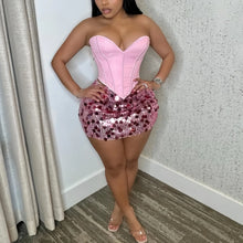 Load image into Gallery viewer, Corset Sequin Skirt Set