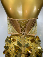 Load image into Gallery viewer, Gold Rhinestone Sequins Mini Dress
