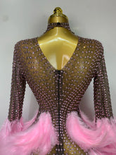Load image into Gallery viewer, Abbi Mesh Feather Mini Dress
