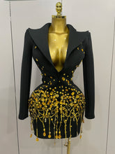 Load image into Gallery viewer, Pearls Blazer Mini Dress