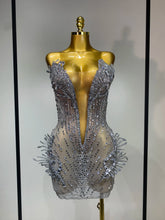 Load image into Gallery viewer, Silver Sparkly Mini Dress