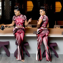 Load image into Gallery viewer, Loanda Sheer Mesh Flare Pants Set