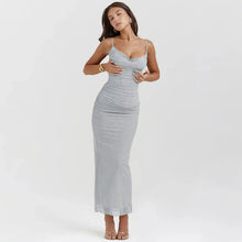 Load image into Gallery viewer, Sonia Mesh Bodycon Maxi Dress FancySticated