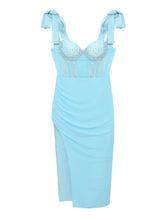 Load image into Gallery viewer, Take A Bow Diamond Midi Dress FancySticated