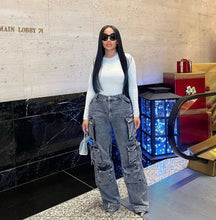 Load image into Gallery viewer, Worth A Shot Cargo Jeans FancySticated