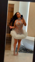 Load image into Gallery viewer, Cocktail Feather Mini Dress