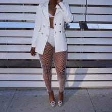 Load image into Gallery viewer, Sparkle Fishnet Rhinestone Trouser