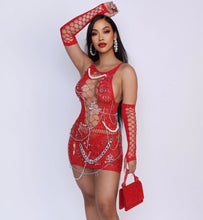 Load image into Gallery viewer, Pearl Chain Mini Dress