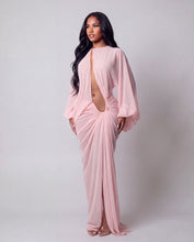 Load image into Gallery viewer, Pink Ruched Maxi Dress
