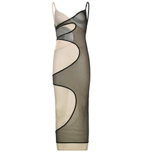 Load image into Gallery viewer, A Contrast Mesh Maxi Dress FancySticated
